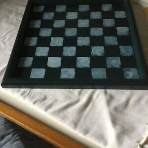 Unique Wooden Checkerboard and Checkers
